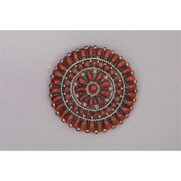 Zuni Coral Cluster Pin/Pendant