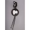 Image 1 : Elliot Qualo, Zuni Bolo Tie: White Mountain Goat on Black