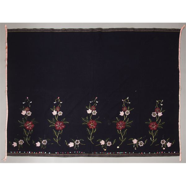 Sioux Beaded Blanket on Wool Trade Cloth