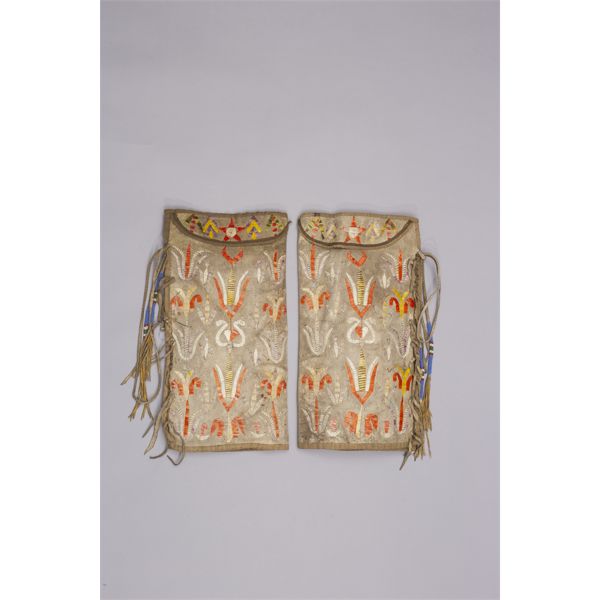 Pair of Lakota Quill Short Leggings, Ca. Late 19th Century, Fenn Family Collection