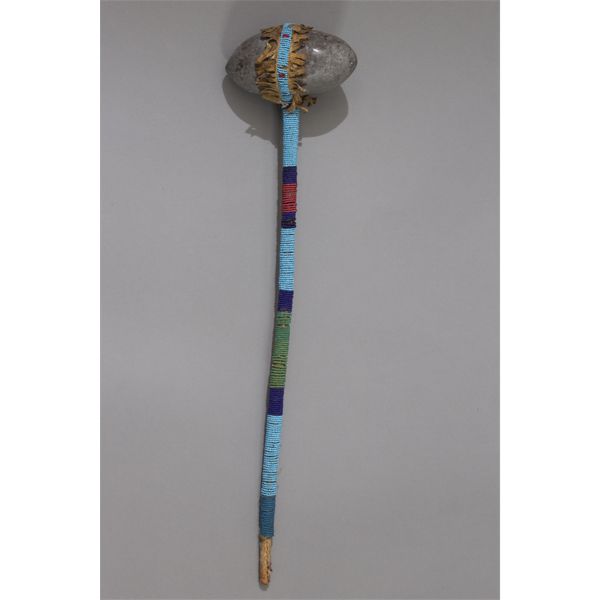 Sioux Beaded War Club, Ca. 19th Century
