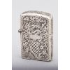 Image 1 : 925 Sterling Silver Lighter Case with Western Floral Engraving, Zippo insert, Ca. 1940s