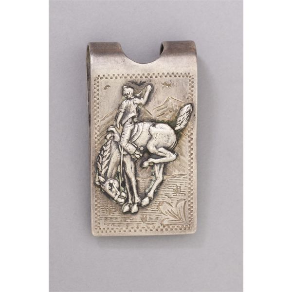 Vintage Sterling Silver Bronc Rider Money Clip