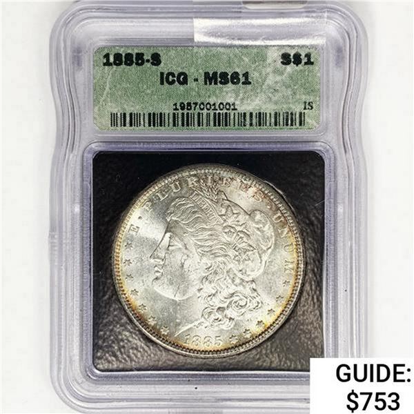 1885-S Morgan Silver Dollar ICG MS61