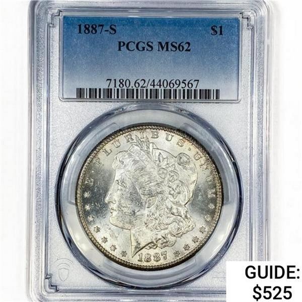 1887-S Morgan Silver Dollar PCGS MS62