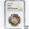 Image 1 : 1954-S Franklin Half Dollar NGC MS66+