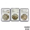 Image 1 : 1974 Set [3] Eisenhower Silver Dollars NGC MS65