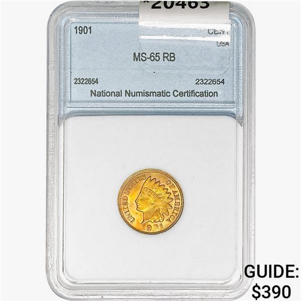 1901 Indian Head Cent NNC MS65 RB