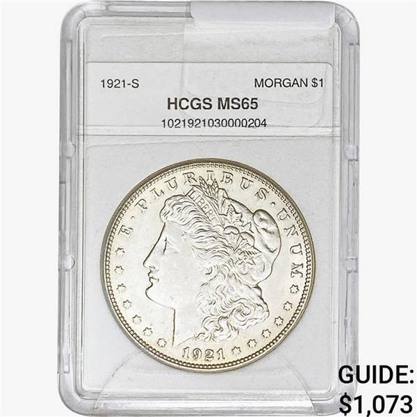 1921-S Morgan Silver Dollar HCGS MS65