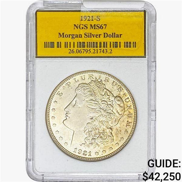 1921-S Morgan Silver Dollar NGS MS67