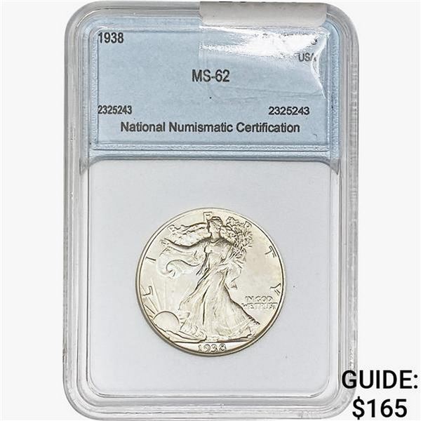 1938 Walking Liberty Half Dollar NNC MS62