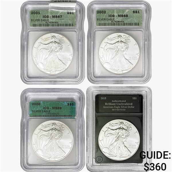[4] 2001-2015 Silver Eagle ICG MS67-69