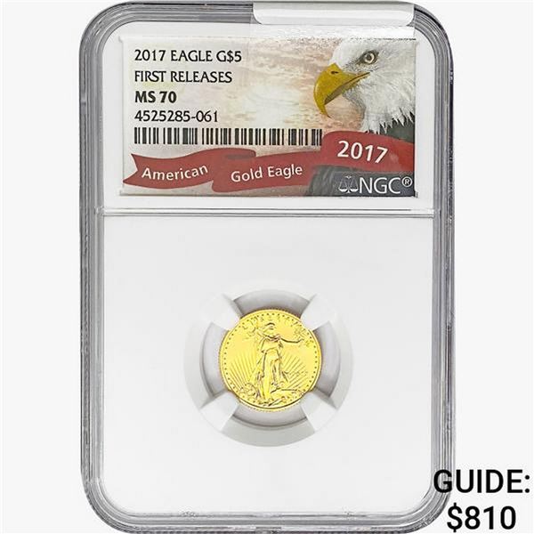 2017 $5 1/10oz AGE NGC MS70