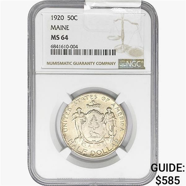 1920 Maine Half Dollar NGC MS64
