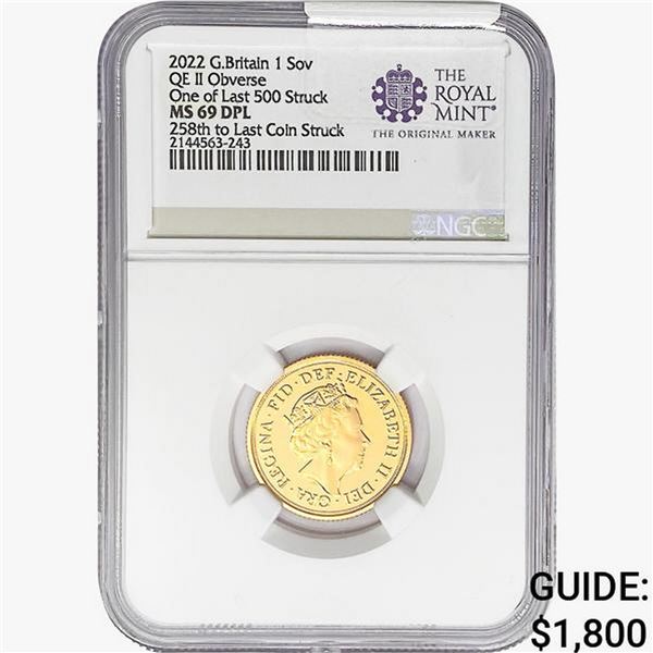 2022 G.B. 1 Sov Queen NGC MS69 DPL