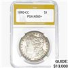 Image 1 : 1890-CC Morgan Silver Dollar PGA MS65+