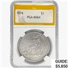 Image 1 : 1874 Silver Trade Dollar PGA MS64