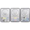 Image 2 : [3] 2007&2014 Silver Eagle NGC MS70 Signed