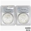 Image 1 : [2] 2006-W Silver Eagle PCGS MS69 20th ANNIV.