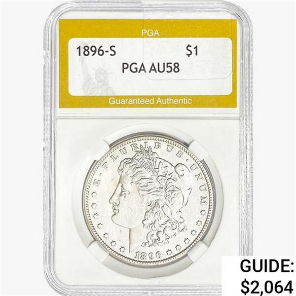 1896-S Morgan Silver Dollar PGA AU58