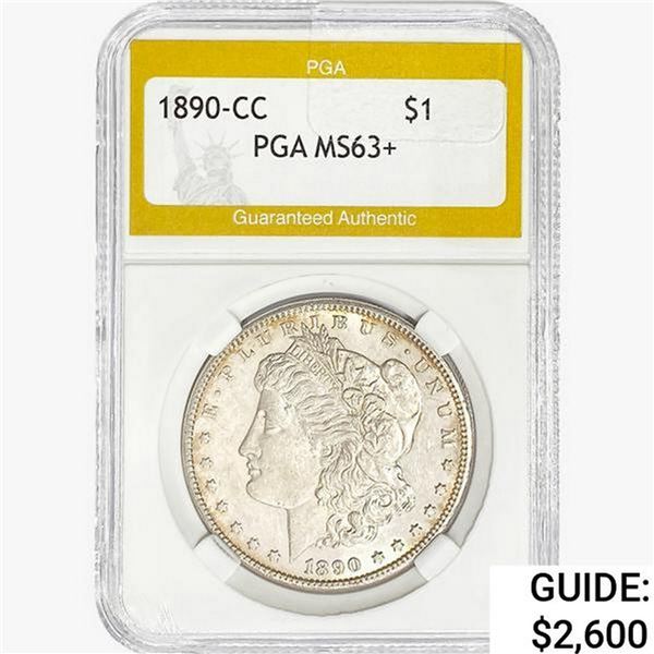 1890-CC Morgan Silver Dollar PGA MS63+