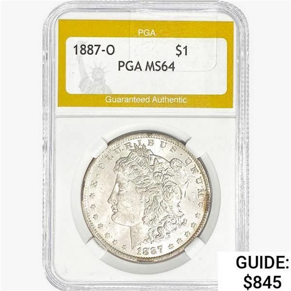 1887-O Morgan Silver Dollar PGA MS64
