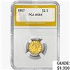 Image 1 : 1907 $2.50 Gold Quarter Eagle PGA MS64