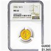 Image 1 : 1926 $2.50 Gold Quarter Eagle NGC MS62