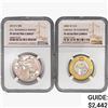 Image 1 : [2] US Commem Coinage w/ 1oz Plat & Gold Bimetalli