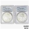 Image 1 : [2] 2006-W Silver Eagle PCGS MS69 20th ANNIV.