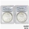 Image 1 : [2] 2006-W Silver Eagle PCGS MS69 20th ANNIV.