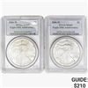 Image 1 : [2] 2006-W Silver Eagle PCGS MS69 20th ANNIV.