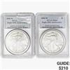 Image 1 : [2] 2006-W Silver Eagle PCGS MS69 20th ANNIV.
