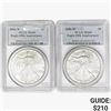 Image 1 : [2] 2006-W Silver Eagle PCGS MS69 20th ANNIV.