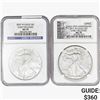Image 1 : [2] 2007-W&2011-W Silver Eagle NGC MS70 ER