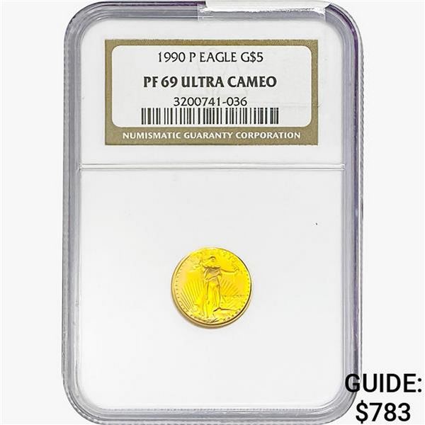 1990-P US 1/10oz. Gold $5 Eagle NGC PF69 UC
