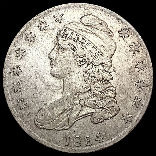 1834 Sm Date Sm Letters Capped Bust Half Dollar CLOSELY UNCIRCULATED
