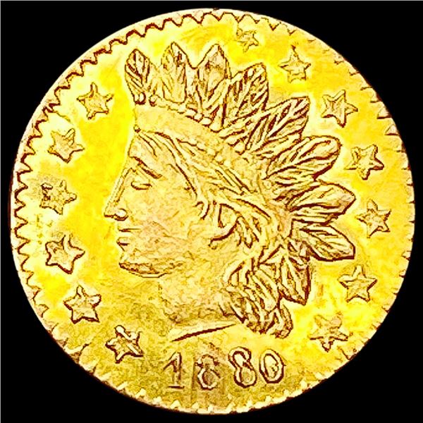 1880/76 BG-885 Round California Gold Quarter UNCIRCULATED