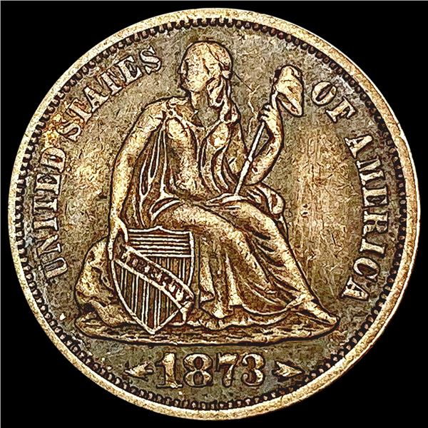 1873 Arrows Seated Liberty Dime LIGHTLY CIRCULATED