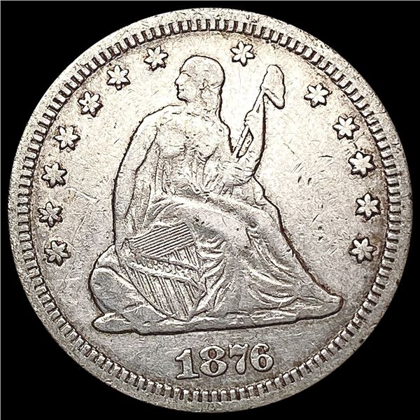 1876-CC Seated Liberty Quarter CLOSELY UNCIRCULATED