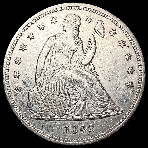 1842 Seated Liberty Dollar CLOSELY UNCIRCULATED