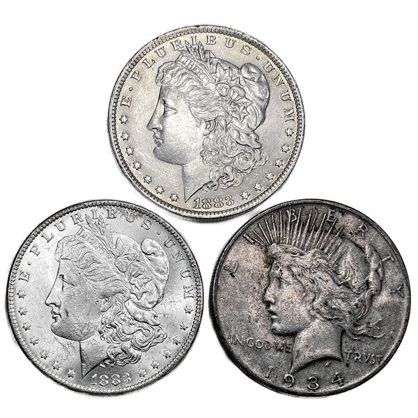 [3] 1883-1934 US Silver Dollars HIGH GRADE