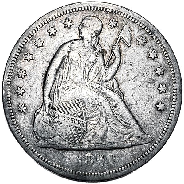 1860-O Seated Liberty Dollar LIGHTLY CIRCULATED