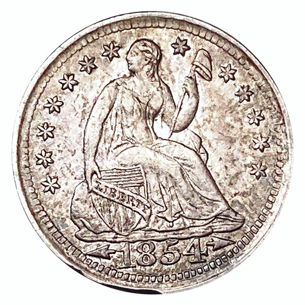 1854 Arws Seated Liberty Dime CHOICE AU