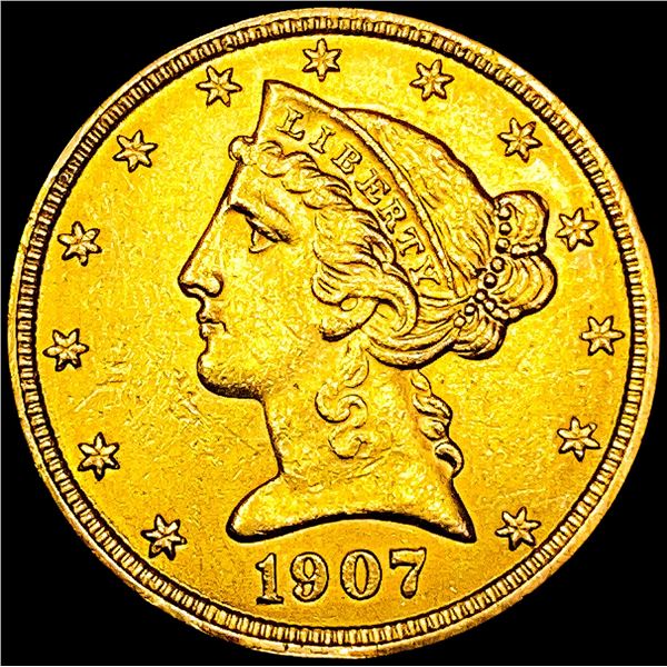 1907 $5 Gold Half Eagle UNCIRCULATED
