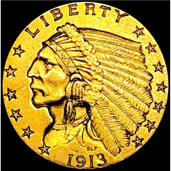 1913 $5 Gold Half Eagle CLOSELY UNCIRCULATED