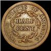 Image 2 : 1854 Braided Hair Half Cent CLOSELY UNCIRCULATED