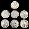 Image 1 : 1941-1946 Walking Liberty Half Dollar Set [7 Coins] GEM BU