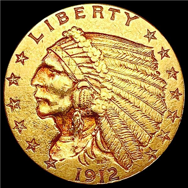1912 $2.50 Gold Quarter Eagle CLOSELY UNCIRCULATED