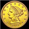 Image 1 : 1907 $2.50 Gold Quarter Eagle CHOICE AU
